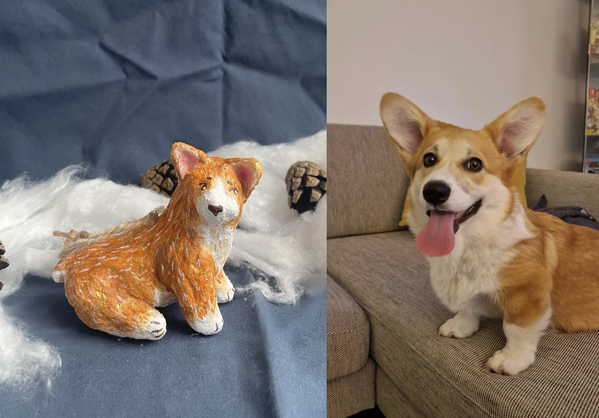 @yourcottonpaws / Елочная игрушка корги