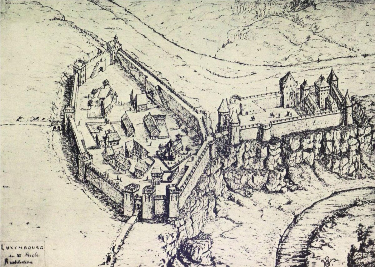  Люцилинбурхук: крепостmm на скале Бок