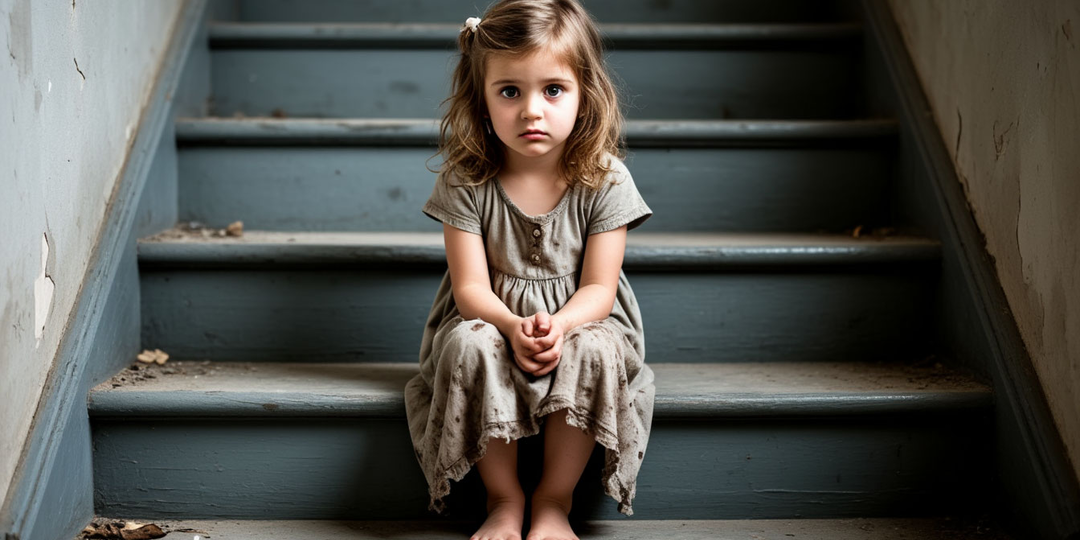 Маленькая девочка сидела на холодной лестнице подъезда. Ее выгнали.