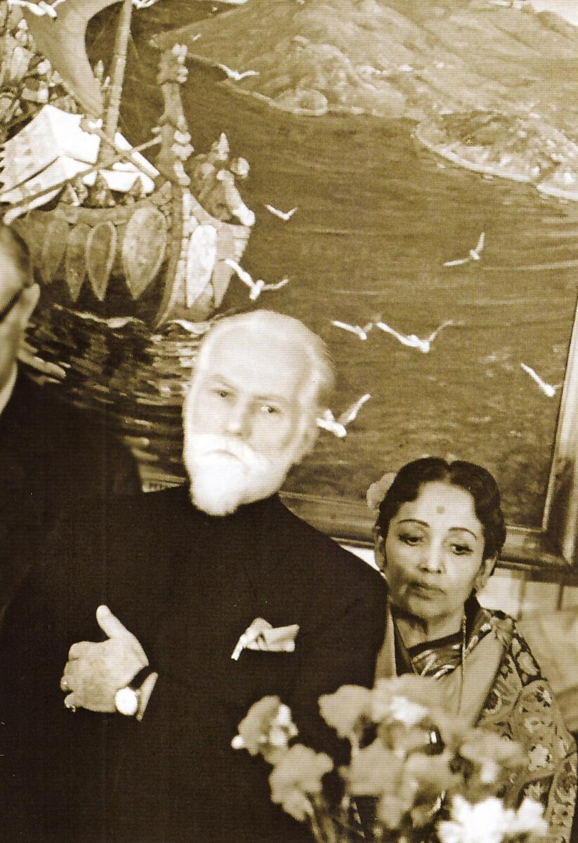 Святослав Николаевич и Девика Рани Рерих на открытии юбилейной выставки Н.К. Рериха в Академии художеств СССР. Москва. 21 ноября 1974 г.