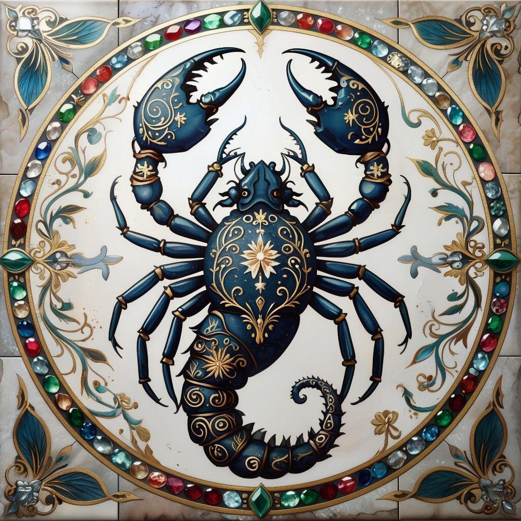 Знак Зодиака Скорпион. Иллюстрация сгенерирована нейросетью