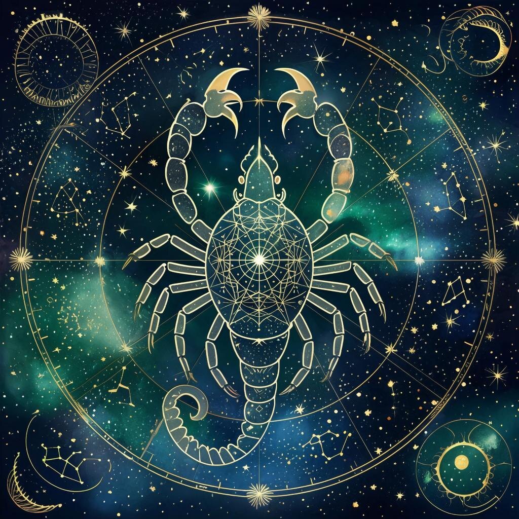 Знак Зодиака Скорпион. Иллюстрация сгенерирована нейросетью