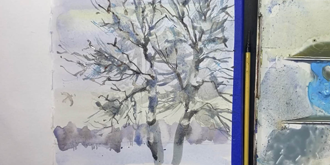 Инструкция к видеоуроку "Портрет зимнего дерева акварелью"