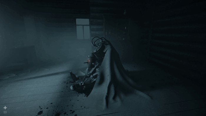 Gif картинка "Робот в доме у озера"