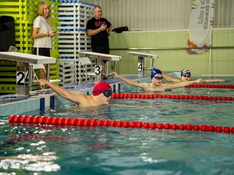    Пловцы соревновались на скорость. фото: официальный телеграм-канал администрации Мурманска.