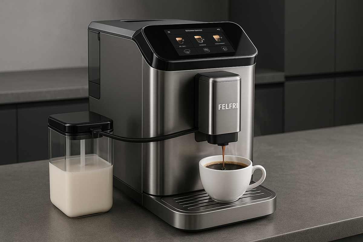 Кофемашина с кофемолкой и капучинатором для дома