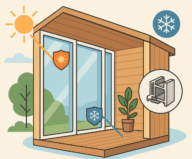 Энергоэффективные стеклопакеты позволяют удерживать комфортную температуру вблизи панорамного окна