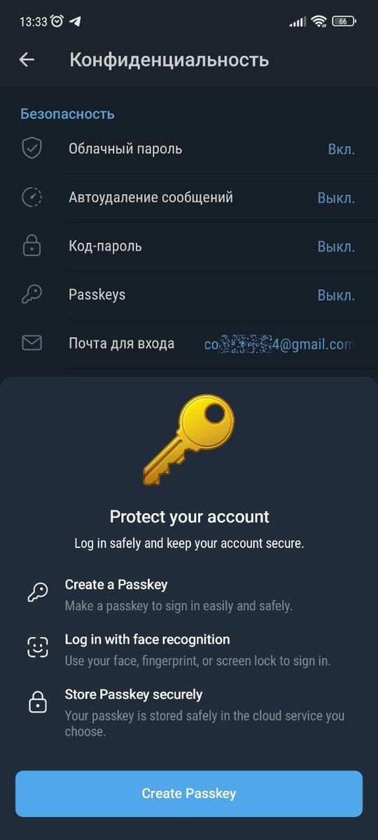    Описание passkeys
