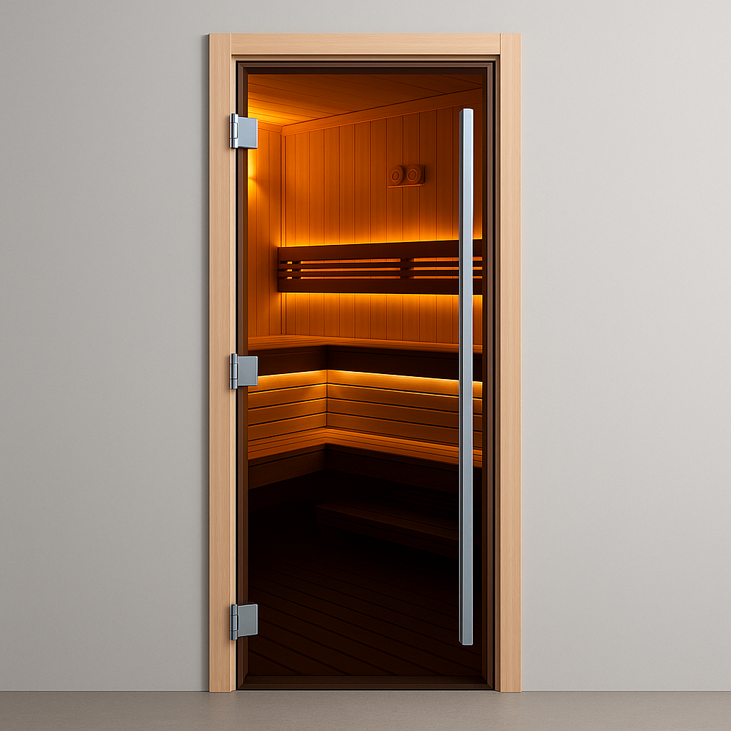 Стеклянная дверь для сауны стекло бронза