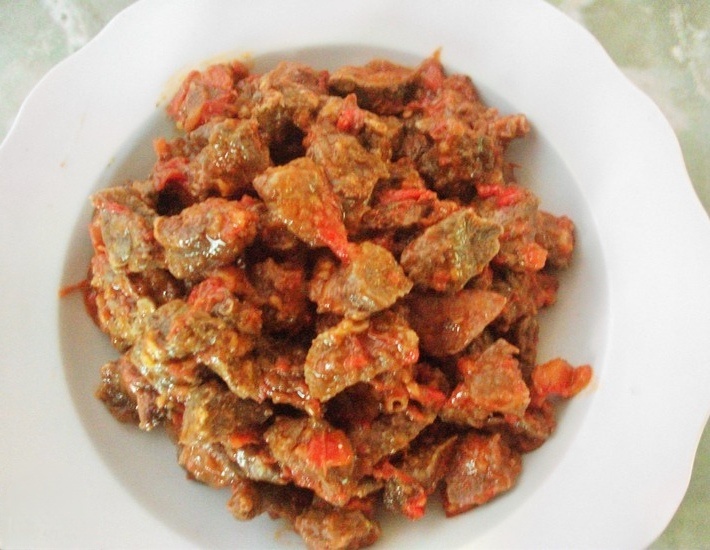 Жаркое из легкого с гречкой