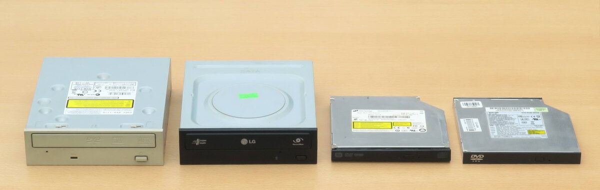 Оптические приводы (CD и DVD) с разными вариантами интерфейсов IDE и SATA