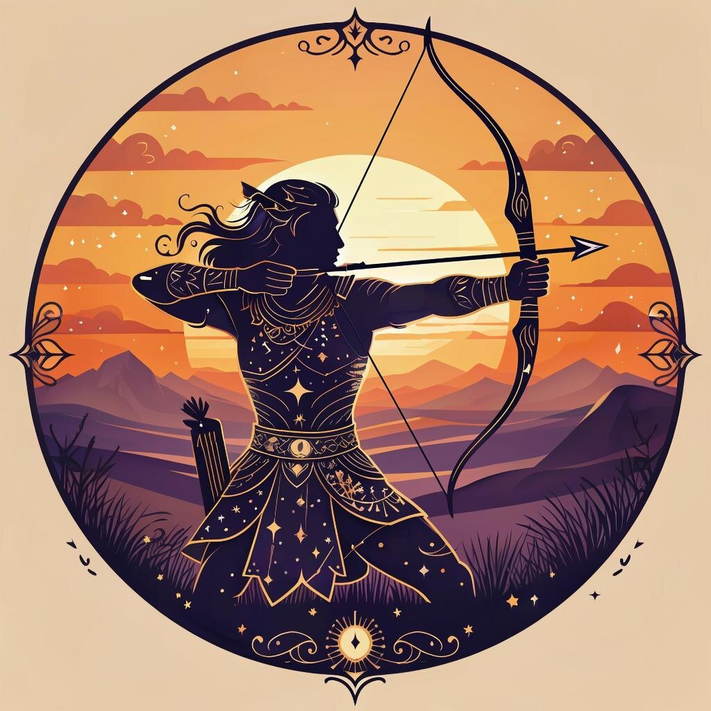 Знак Зодиака Стрелец. Иллюстрация сгенерирована нейросетью