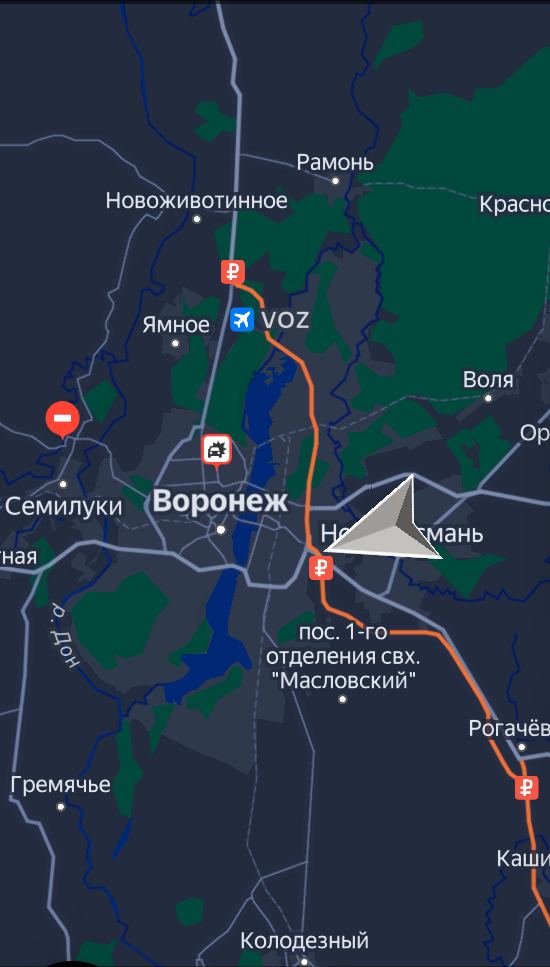 Скриншот из приложения для водителей