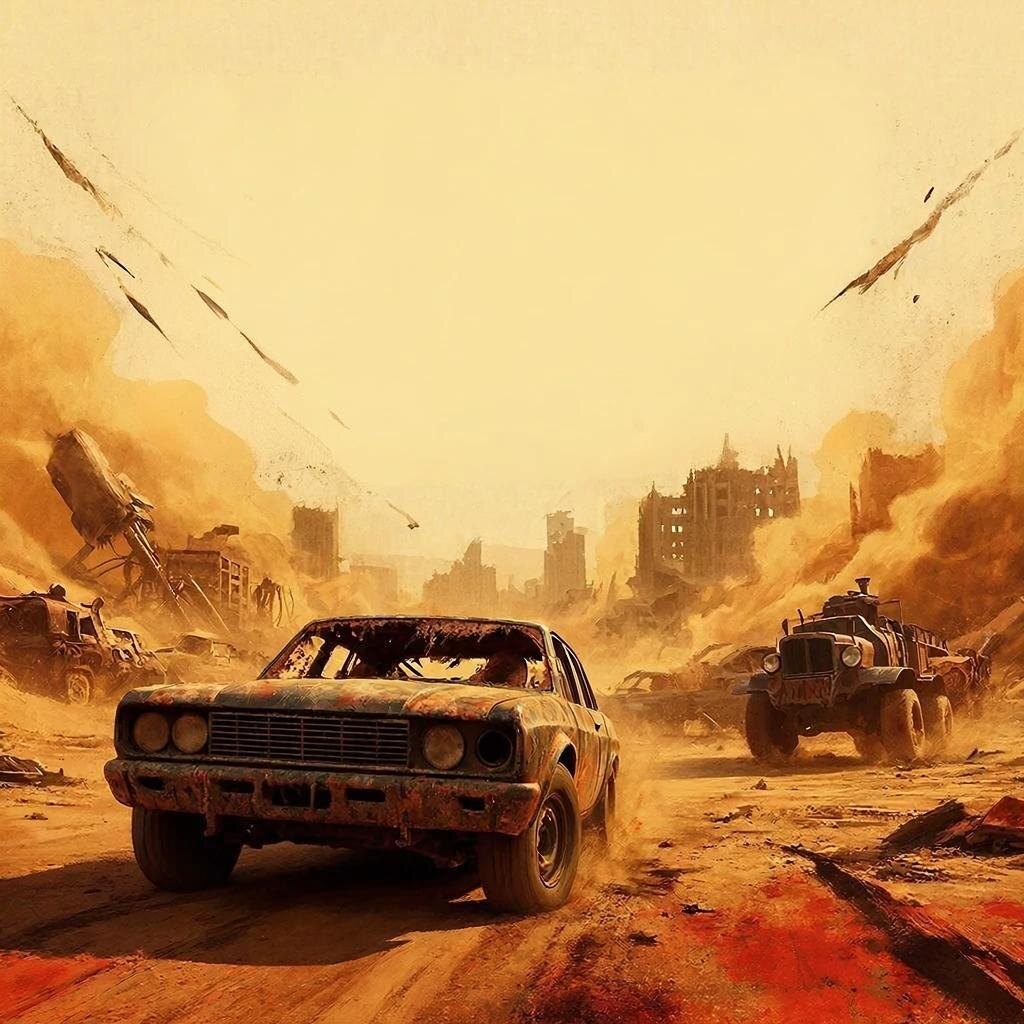 «Безумный Макс» – выбор Тарантино? Ага за витальность. Изображение создано при помощи ИИ GigaChat. 