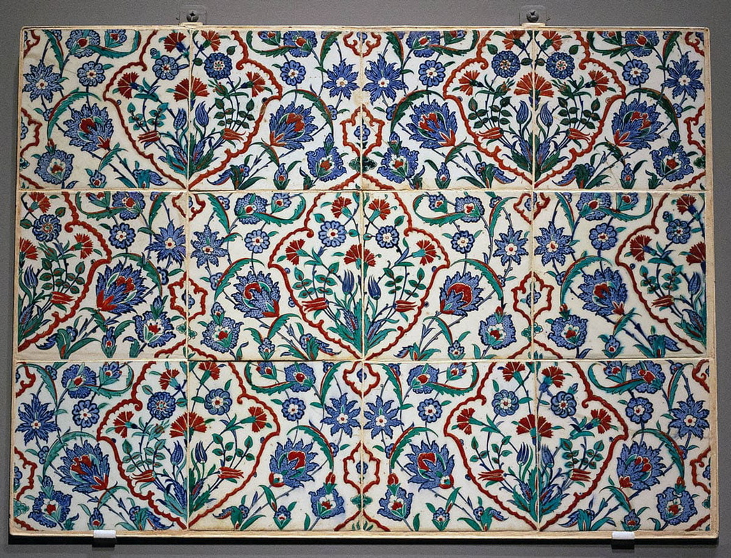 Изразцовое панно , начало XVII века, керамика, оригинал из Османской империи, предоставлено Метрополитен-музеем, Нью-Йорк