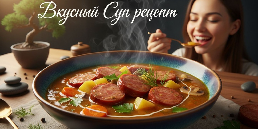 Сливочный суп с охотничьими колбасками — согреет душу и удивит вкусом