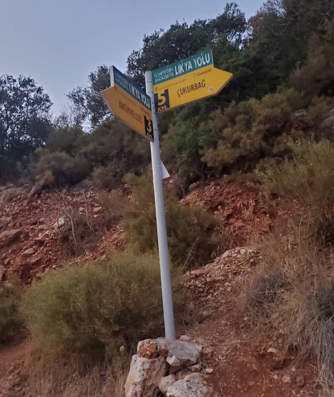 Ориентир для начала подъема - указатель 