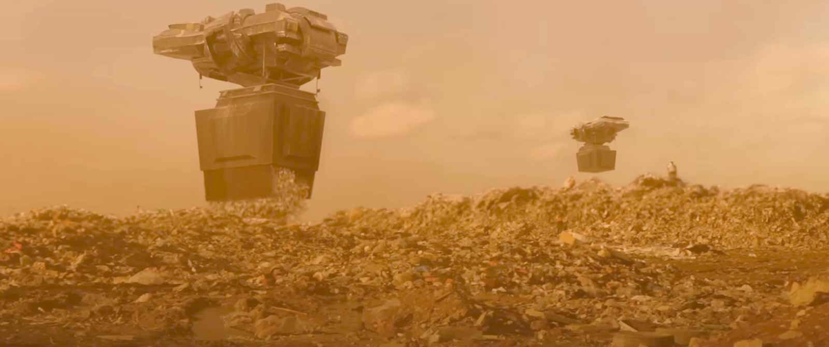 Мусорные машины будущего... Видимо - предел мечтаний авторов фильма (с) Кадр из фильма