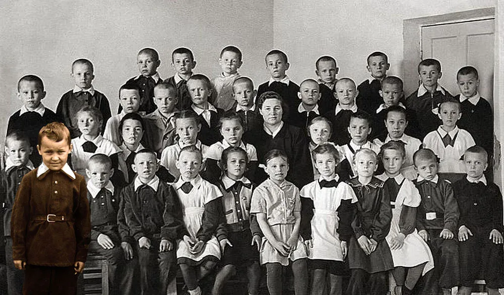 Учашиеся  (1-4) "Б" класса средней школы ст. Аскиз (1959-1962гг) 