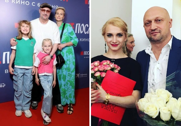 Гоша Куценко с женой и дочерями.