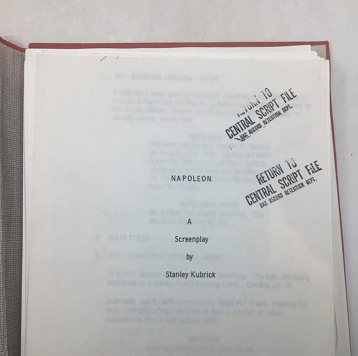 Титульный лист сценария фильма "Наполеон" Стэнли Кубрика 
