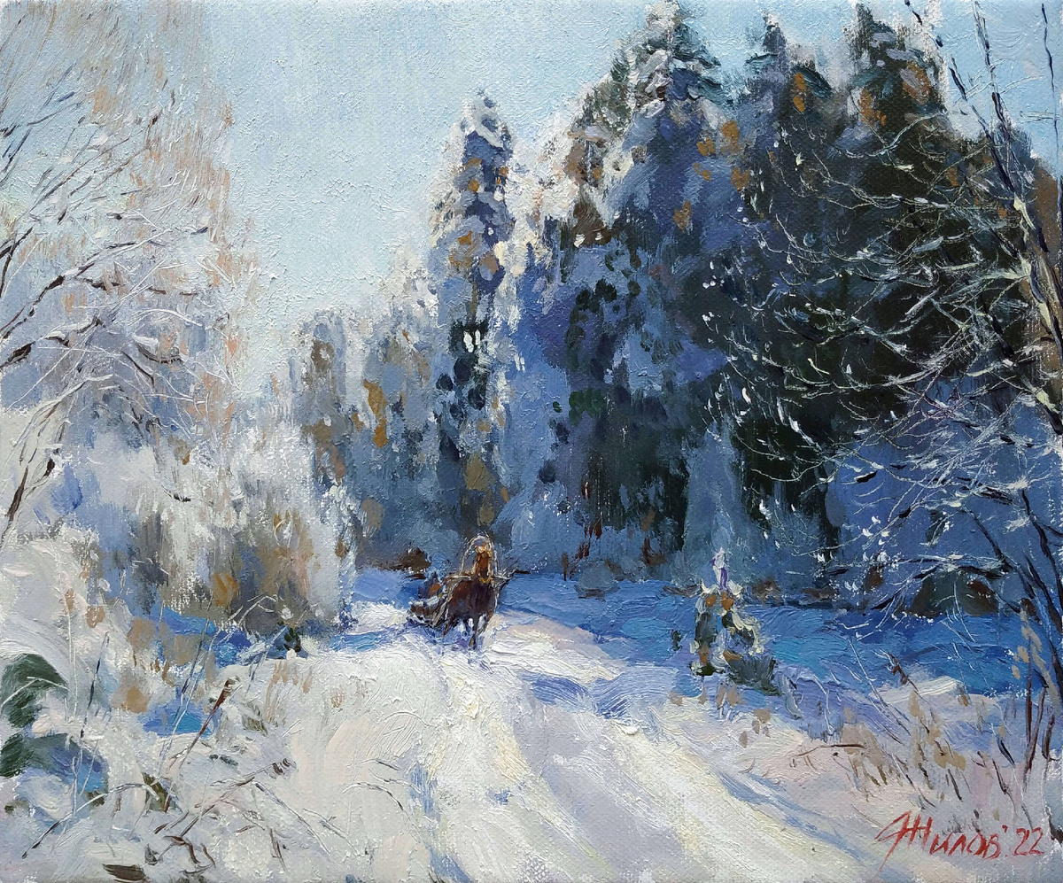 Жилов Андрей Владимирович, «Мороз и солнце», 2022, холст, масло, 30 × 25 см, частная коллекция
