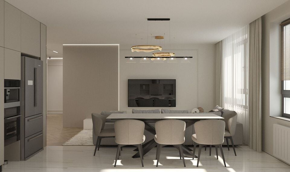    Пример интерьера кухни без верхних шкафов. Источник: vk.com/olgapanova_club