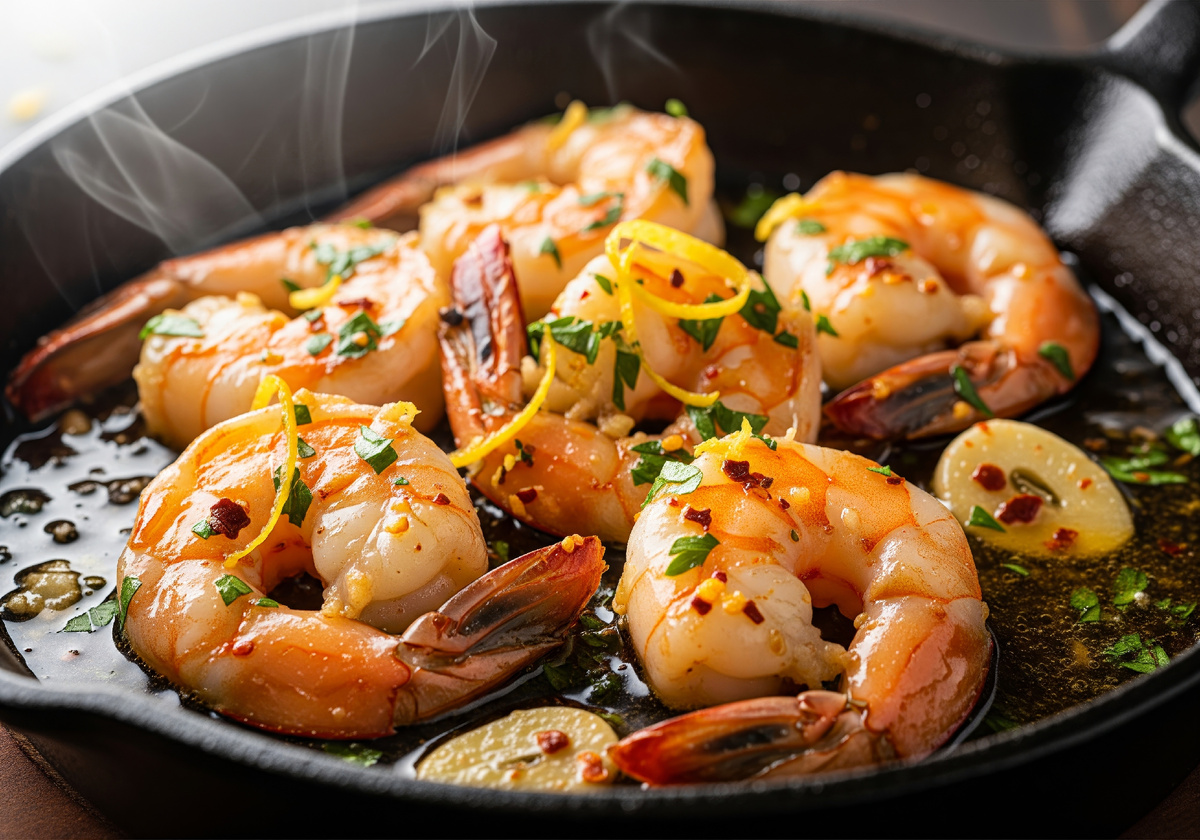 Рецепт чесночное масло креветки