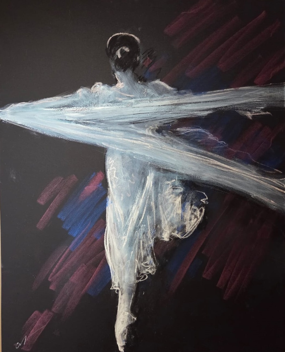 Сергей Бакин. Майя Плисецкая в балете А.Глазова "Раймонда". 2025. холст, масло, пастель