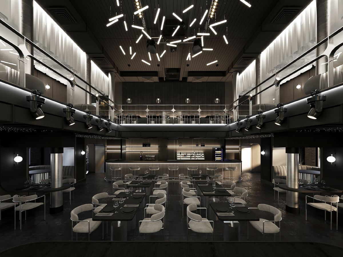 фото дизайна зала ресторана -клуба от студии MORS interiors