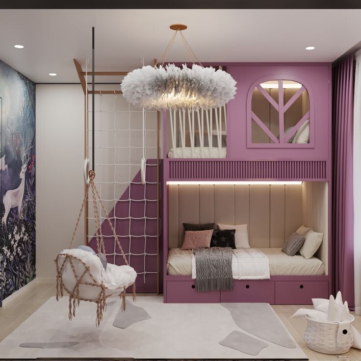 Дизайн проект детской для девочки