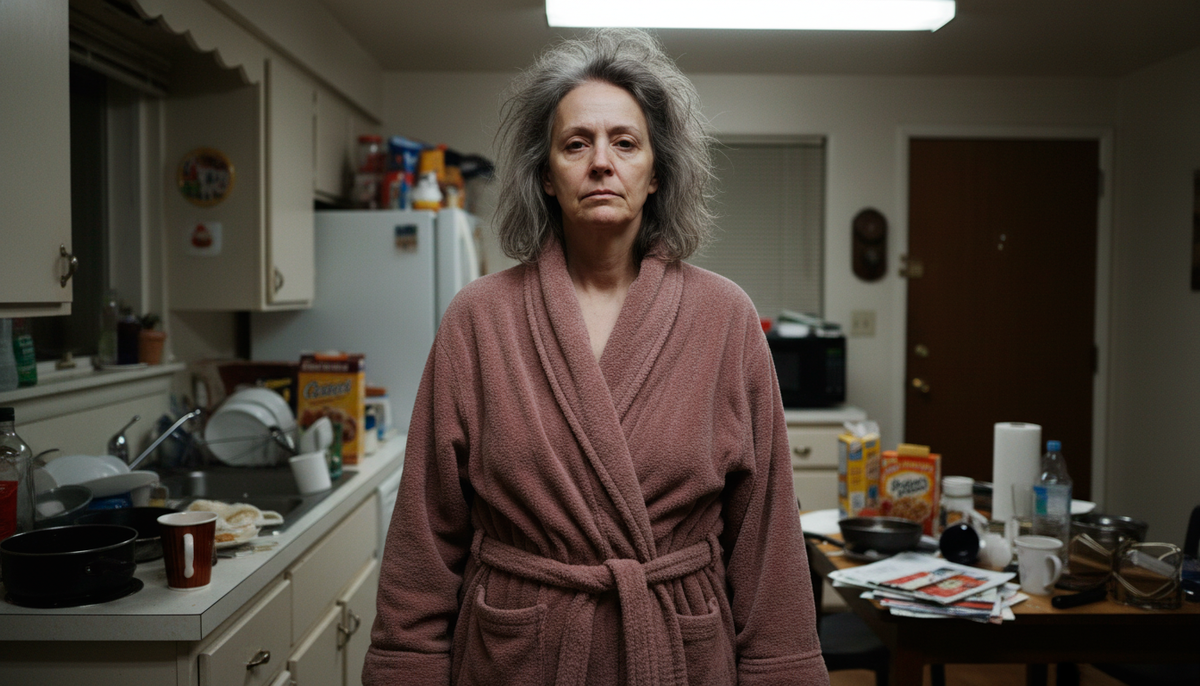 Махровый халат — это униформа для выхода из душа, а не платье на весь день. В нем вы выглядите бесформенной и уставшей «тетей Глашей».