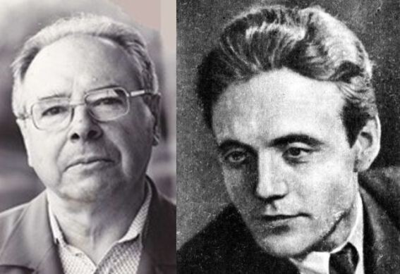 Владимир Дмитриевич Успенский (1927-2000 гг.), фото 1999 года, и Николай Иванович Коротеев (1927-1978 гг.), фото 1968 года