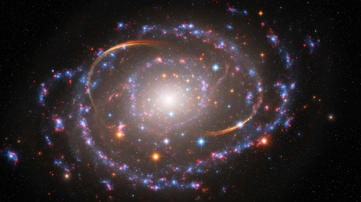 Звезды в космической пыли в центре галактики