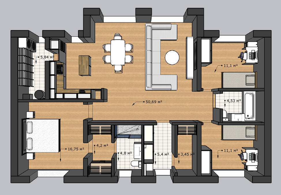 Проект Тулуза 120 кв.м.
