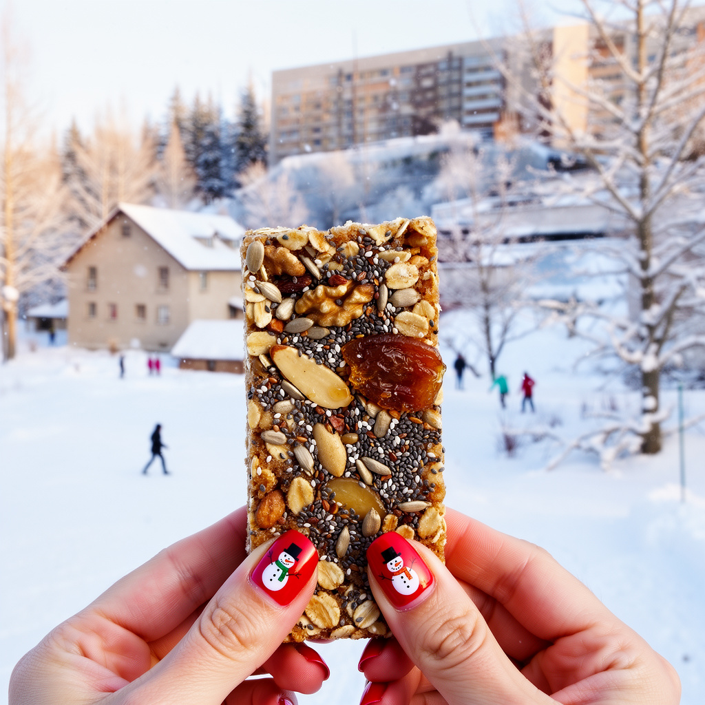 Такой батончик — это взрывной заряд энергии и полезных жиров, который точно не превратится в ледышку.