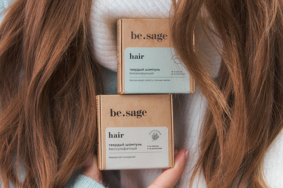 На фото: твердые шампуни be.sage