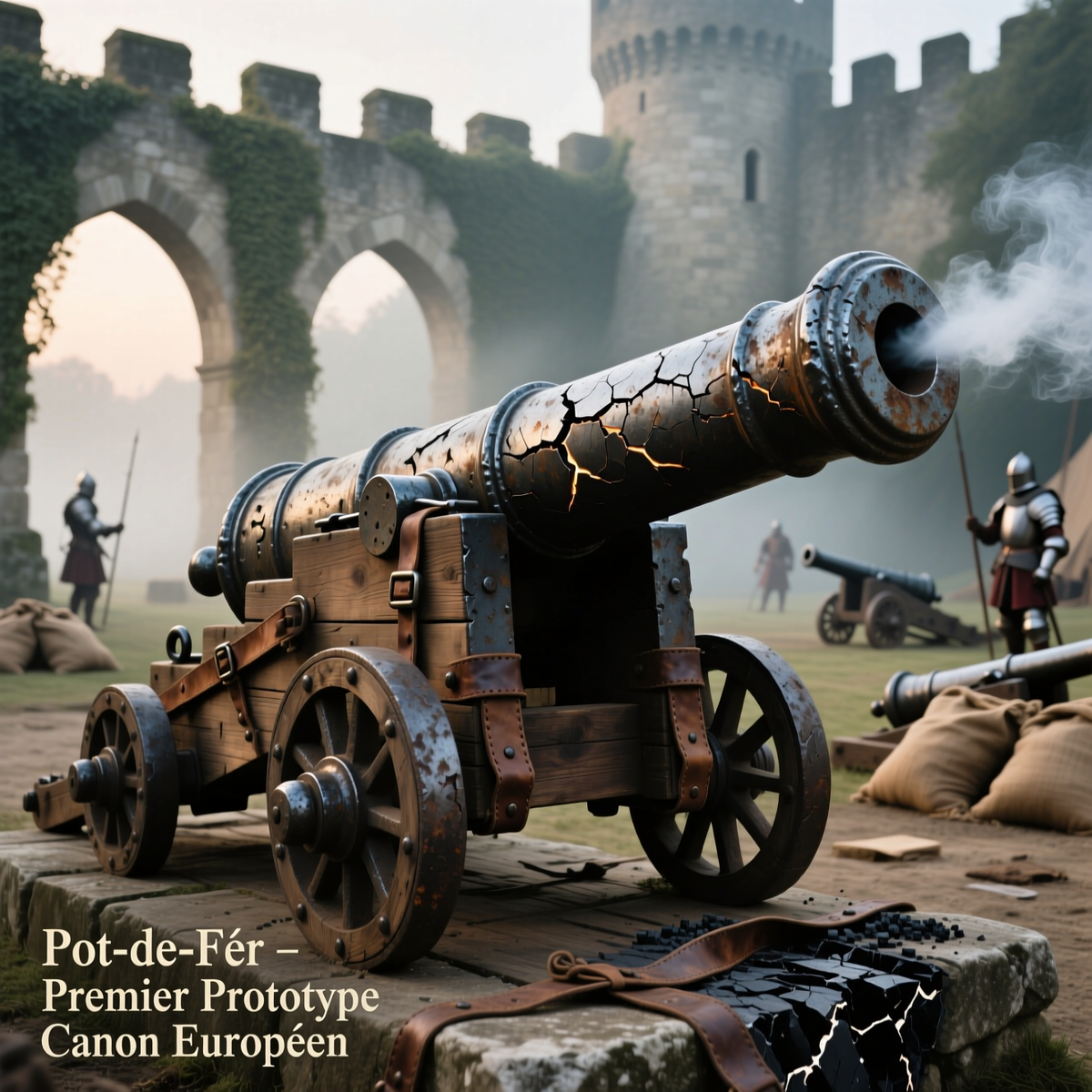 (Реконструкция «pot-de-fer» — первый европейский «пушечный» прототип)