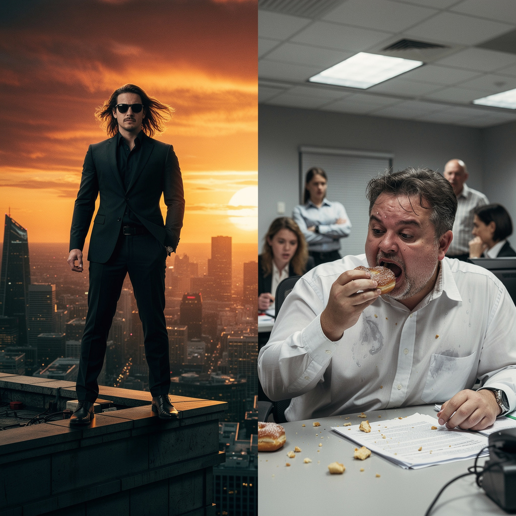 Антигерой на экране vs в жизни.Сгенерировано flux-2-pro