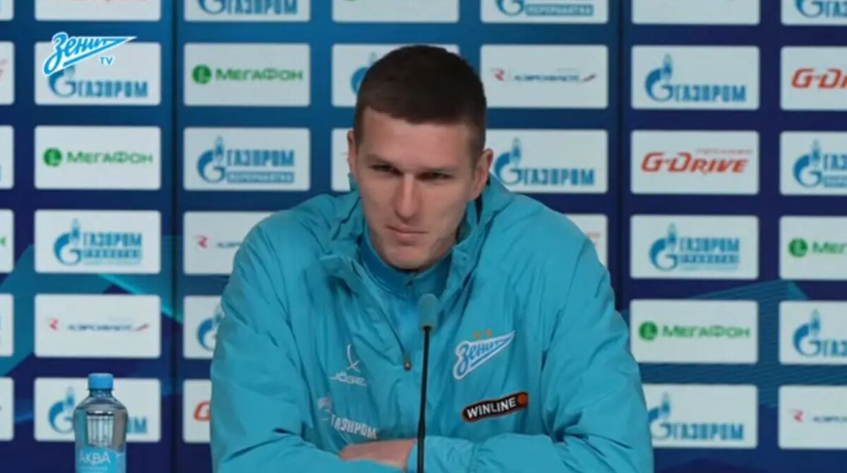    Александр Соболев. Фото: скриншот из видео пресс-конференции «Зенита».