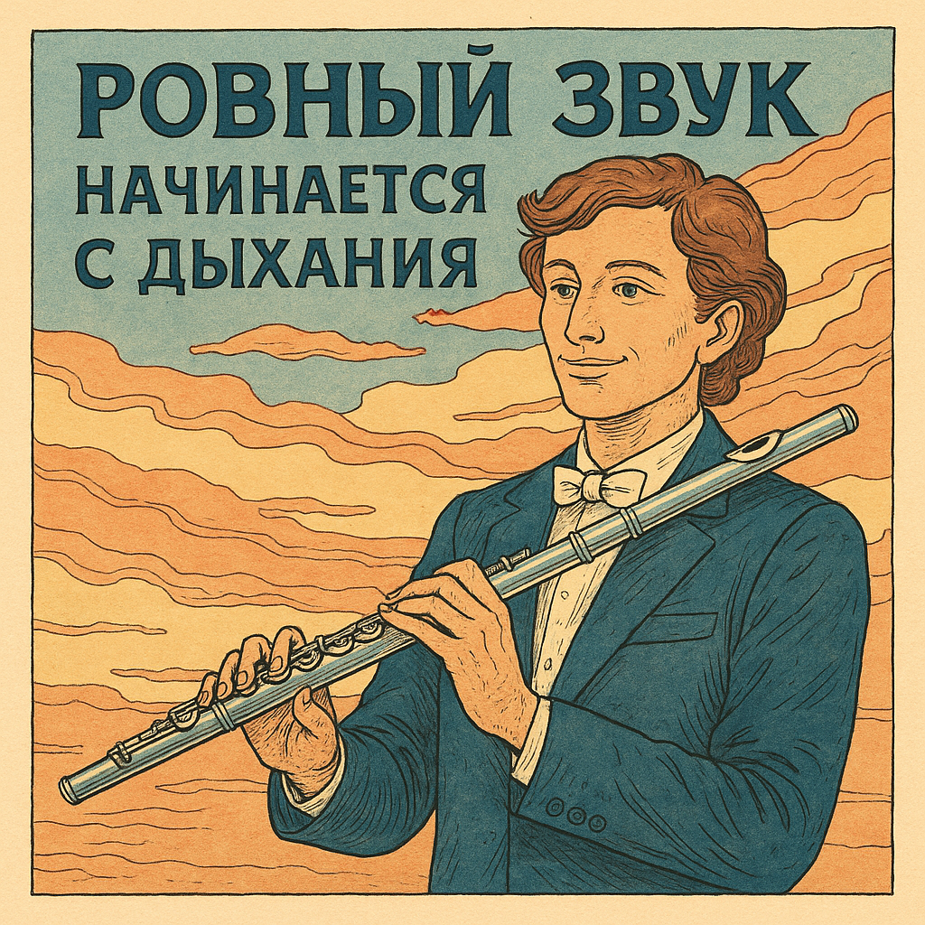 Flutist portrait in Möbius style