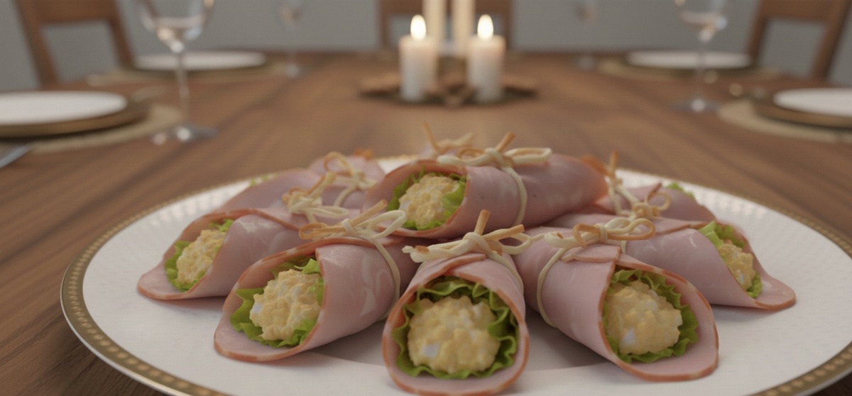 Рулетики из ветчины