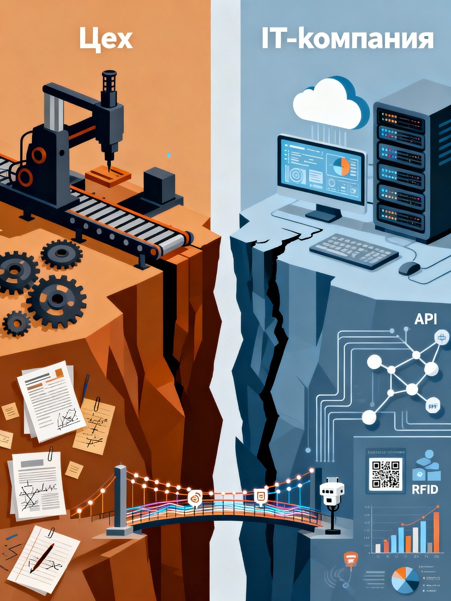 Роль связующего звена в успешной автоматизации производства. Перевод требований цеха на язык ТЗ для IT-подрядчиков.