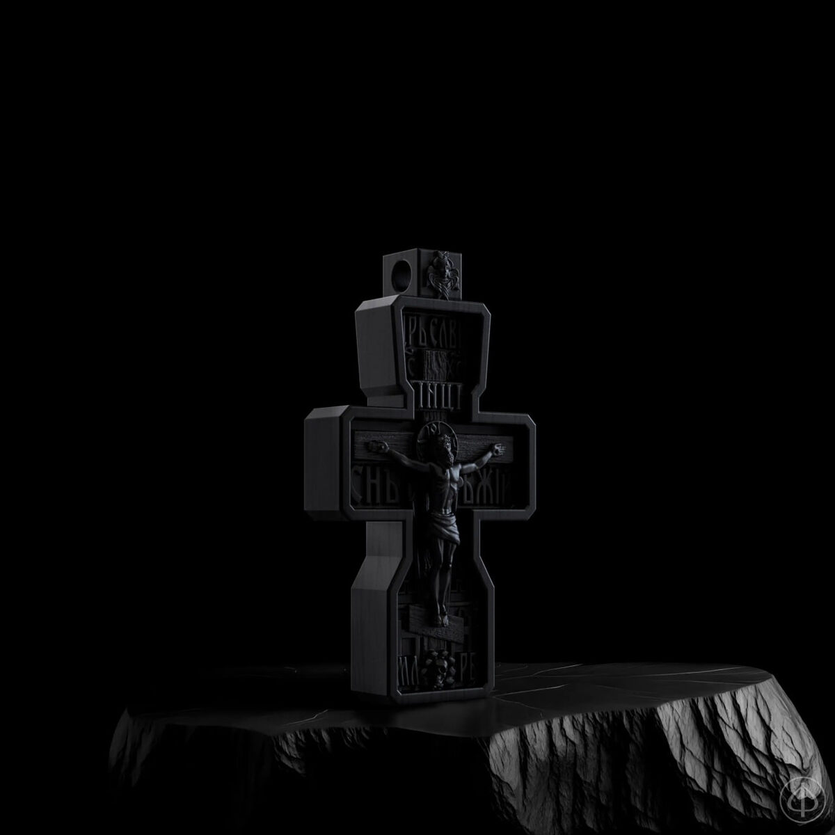 Крест из чёрного дерева (эбена) Арт.006