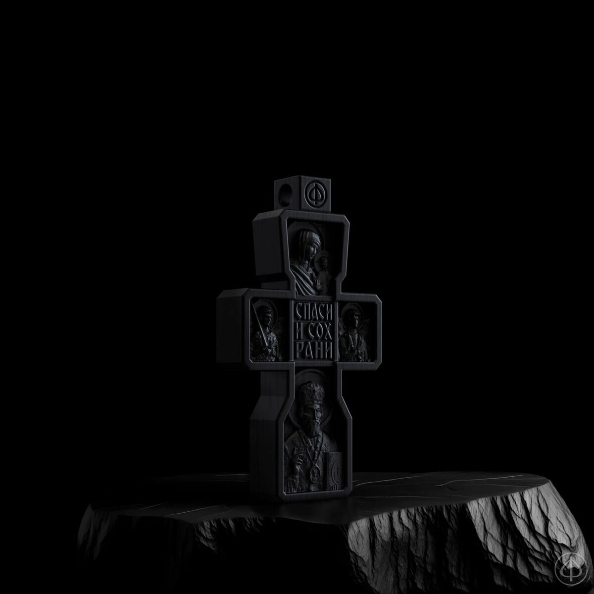 Крест из чёрного дерева (эбена) Арт.006