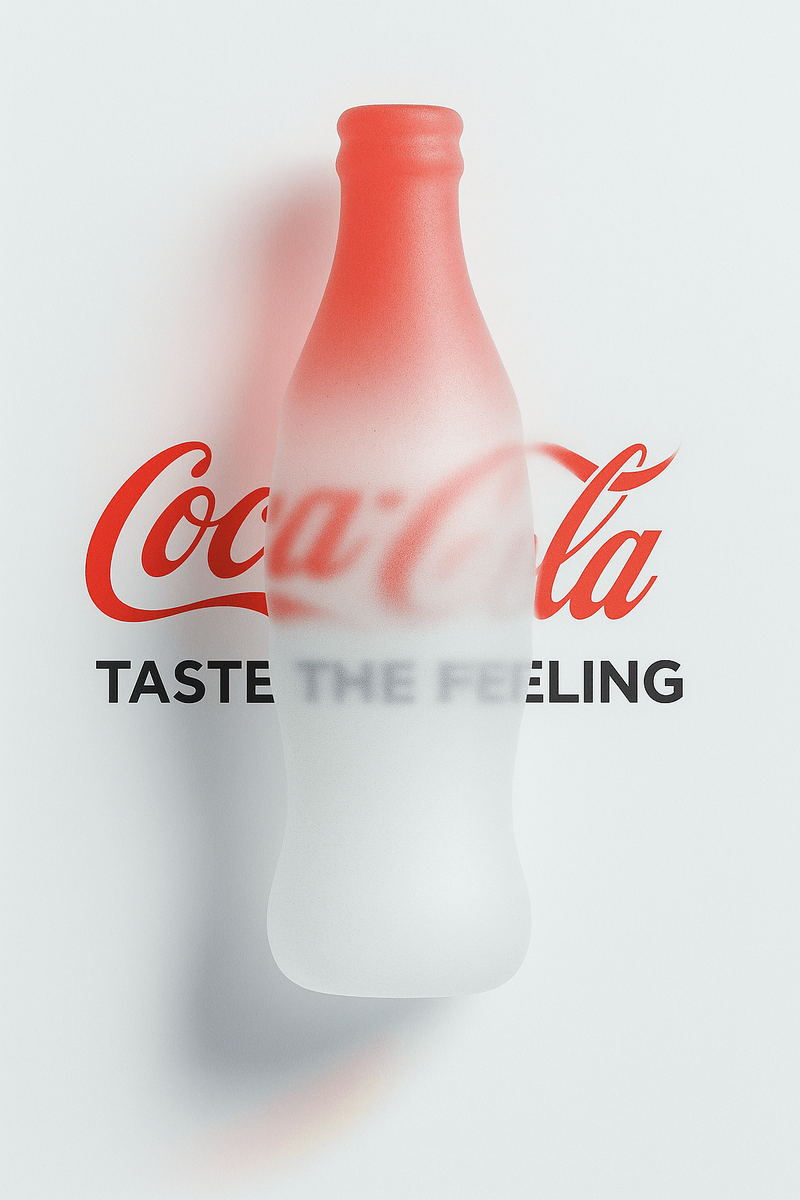 Классическая 3D-бутылка Coca-Cola] в подсказке может быть заменена описанием других предметов для создания плакатов на разные темы.