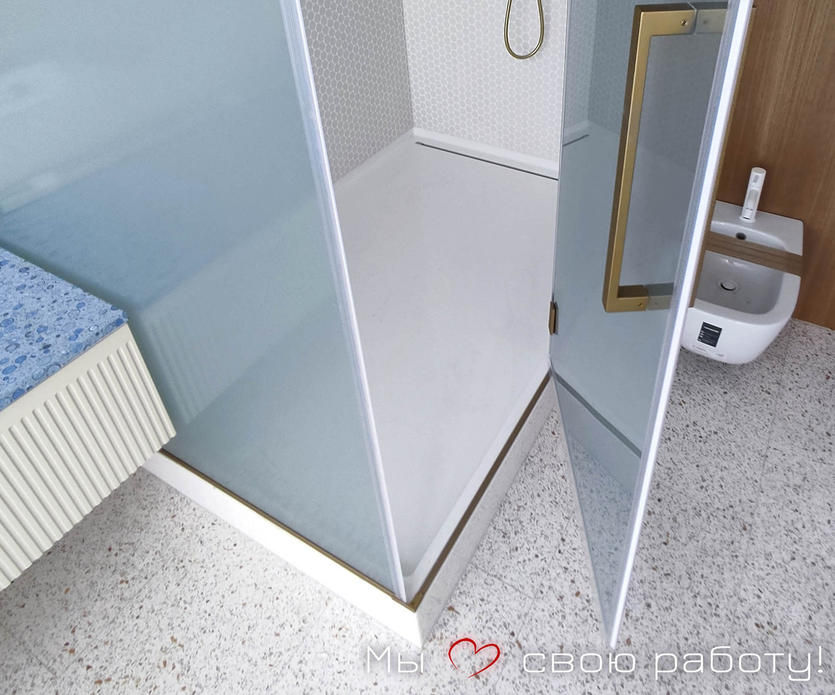 Стильная основа ванной — душевой поддон из искусственного камня