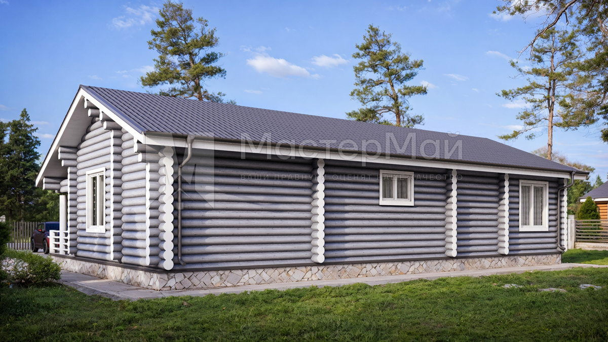 Проект дома из оцилиндрованного бревна https://mastermay.ru/doma-iz-brevna/kvant