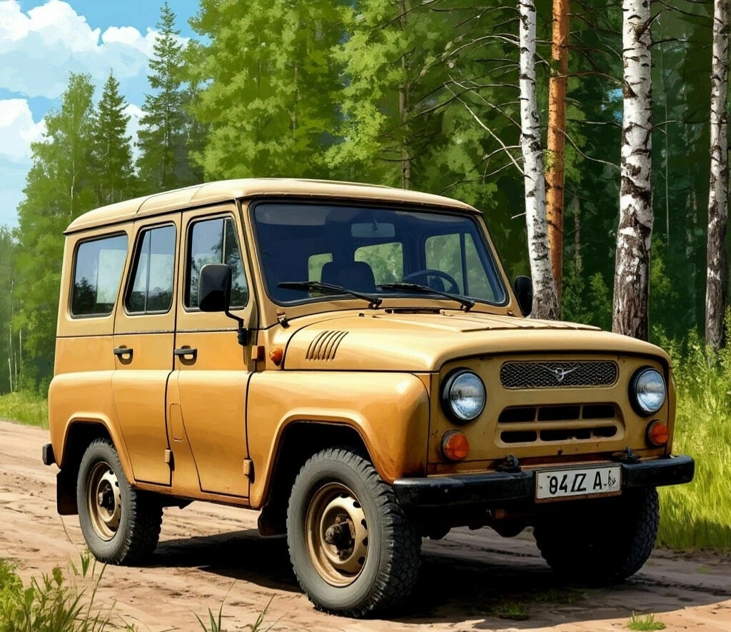 Вот такой уазик только очень дряхлый был.