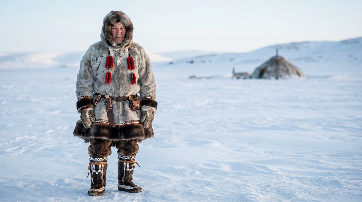 Чукча в традиционной одежде